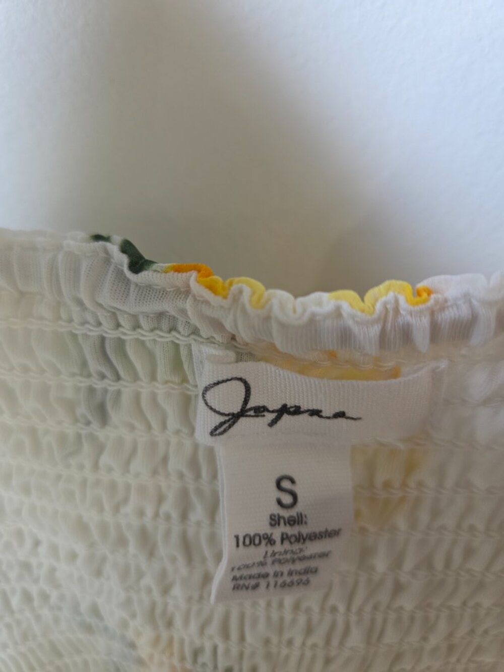 EUC LIKE NEW JAPNA SURPLICE NECK RUFFLED LAYERED TANK SHORT LEMON PRINT DRESS S - Picture 9 of 11